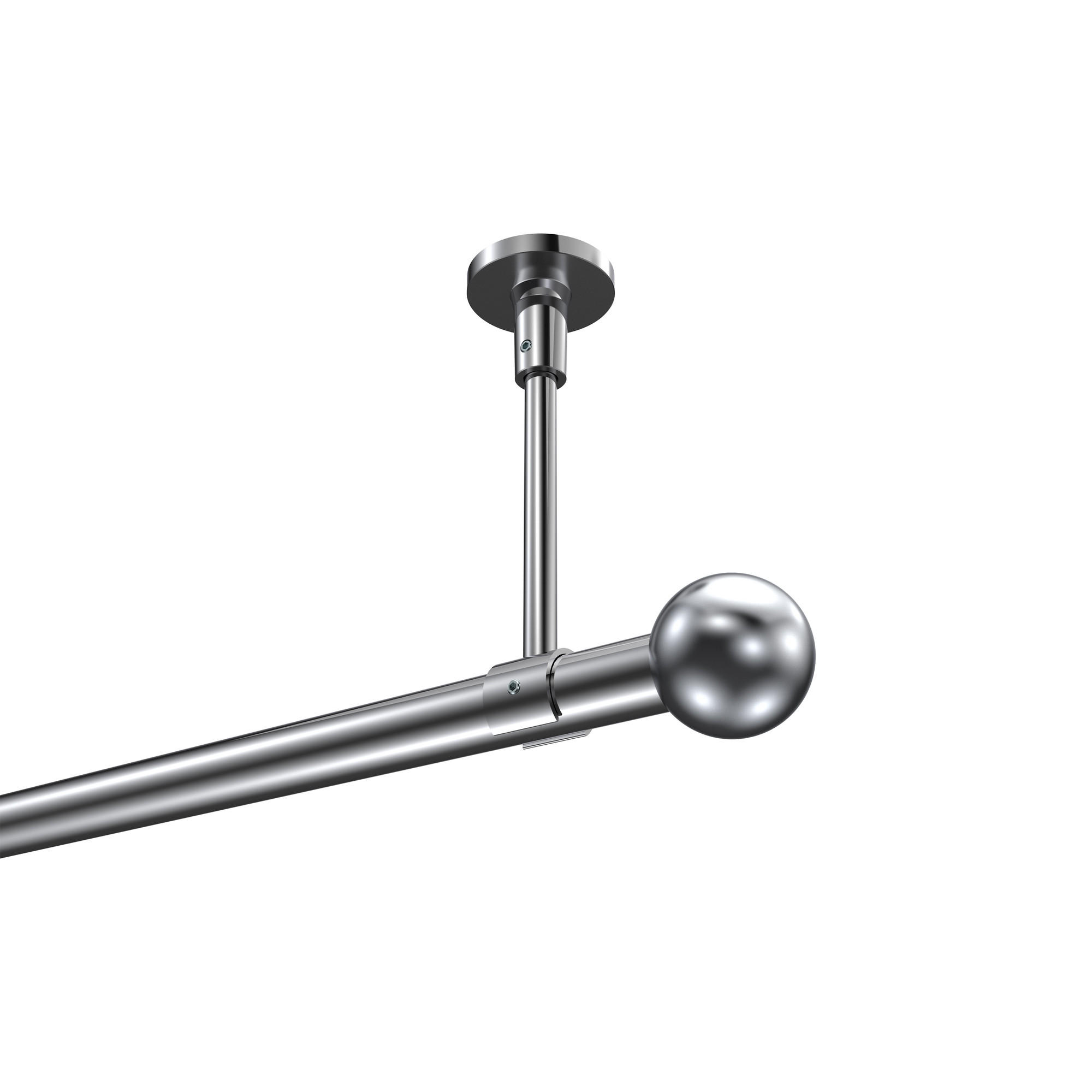 GARDINENSTANGEN-SET Sonette Luino 100 cm, 1-läufig, 20 mm Ø Chrom - Chromfarben, Metall (100cm) - INTERDECO