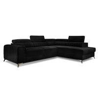 ECKSOFA Laurence mit Schlaffunktion & Bettkasten – 278 x 205 cm, verstellbare Kopfstützen - Schwarz, Kunststoff (278/205cm) - Wohnideebilder