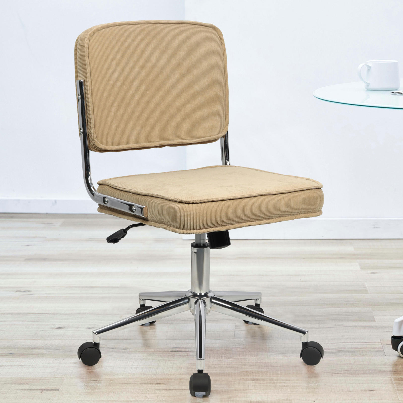 BÜROSTUHL Liv Schreibtischstuhl höhenverstellbar mit Rollen Taupe - Beige, Textil (48/94/47cm) - SVITA