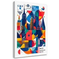 LEINWANDBILD New York Stadt im Bauhaus-Stil 40x60cm - Multicolor, Textil (40/60cm) - Feeby