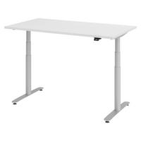 SCHREIBTISCH elektrisch Bluetooth & App XDLR 80/140/72 cm in Weiß/Silberfarben - Silberfarben/Weiß, Holzwerkstoff (80/140/72cm) - bümö