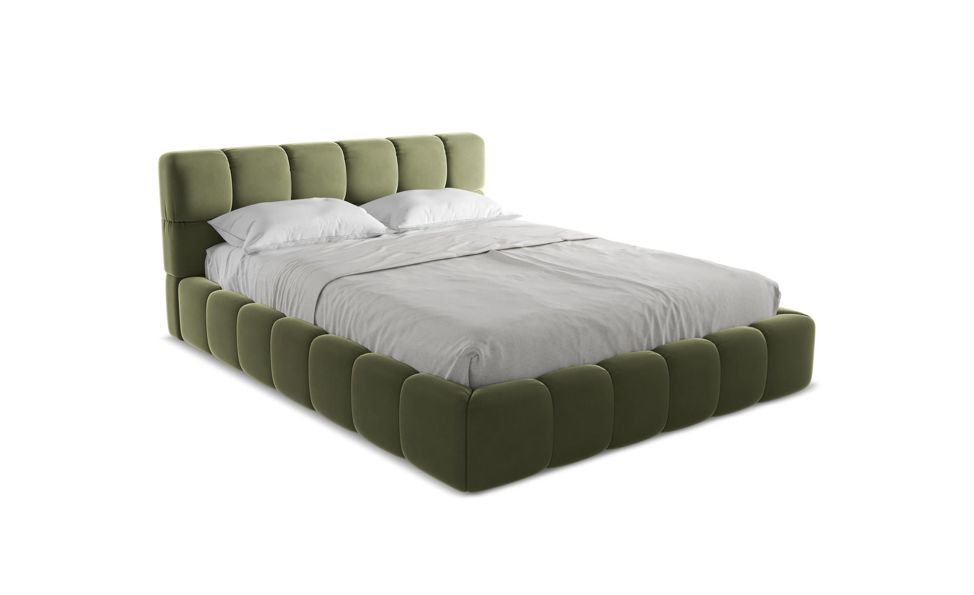 POLSTERBETT mit Bettkasten und Lattenrost 180x228 Grün - Schwarz/Olivgrün, Kunststoff/Textil (160/200cm) - Makamii