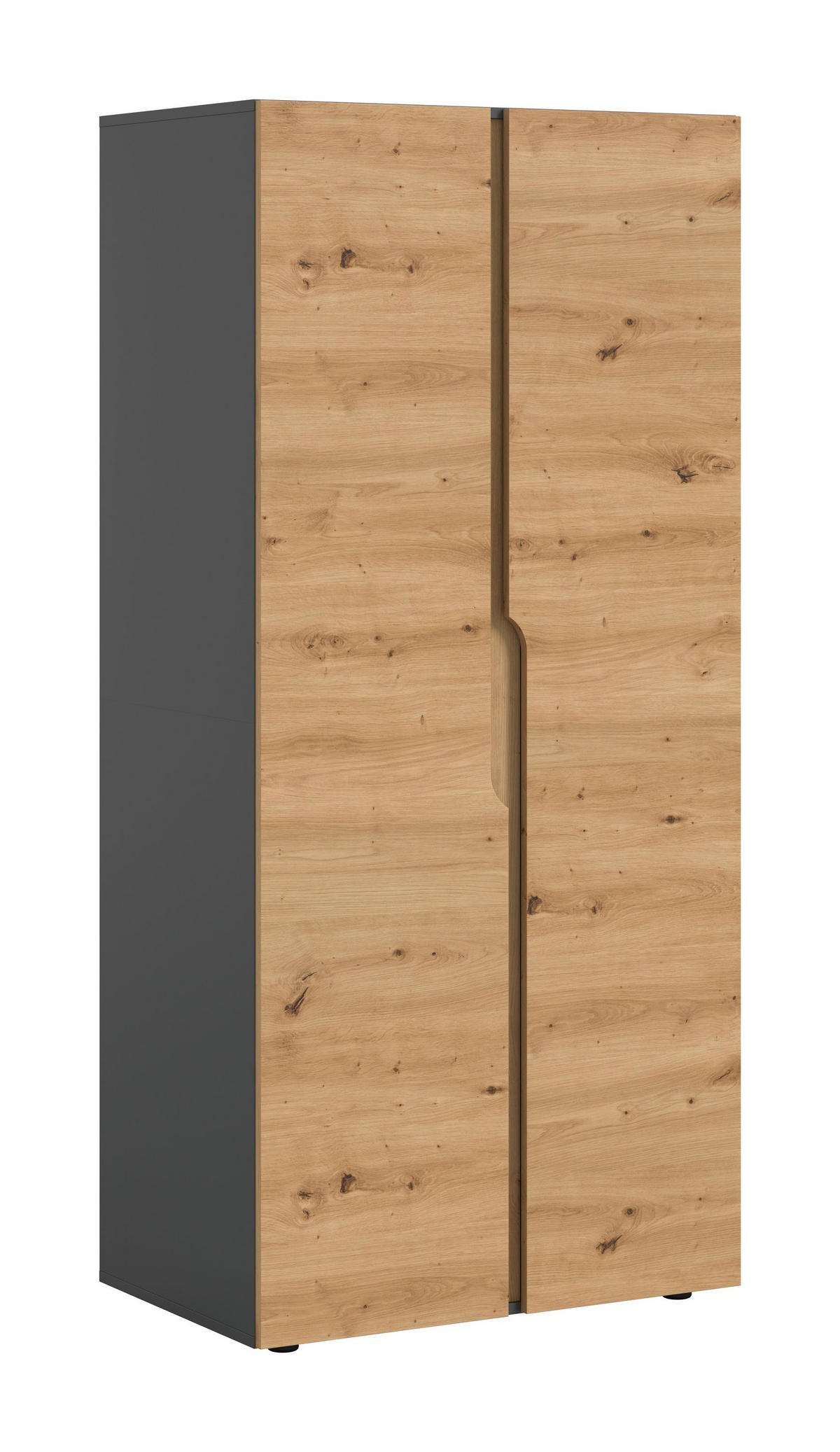 KLEIDERSCHRANK 2-türig ANGA (B/H/T: ca. 80/180/51 cm) in anthrazit/Artisan Eiche Nachbildung - Anthrazit, Holzwerkstoff (80/180/51cm)