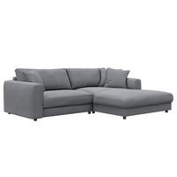 ECKSOFA mit Longchair - Schwarz/Grau, Kunststoff/Textil (238/183cm) - home24