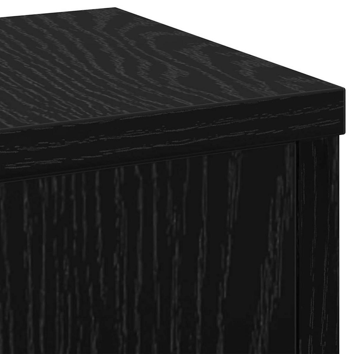 PFLANZENSTÄNDER 2er Set Schwarz Eichen-Optik 17/17/60 Cm - Schwarz, Holzwerkstoff (17/60/17cm) - vidaXL