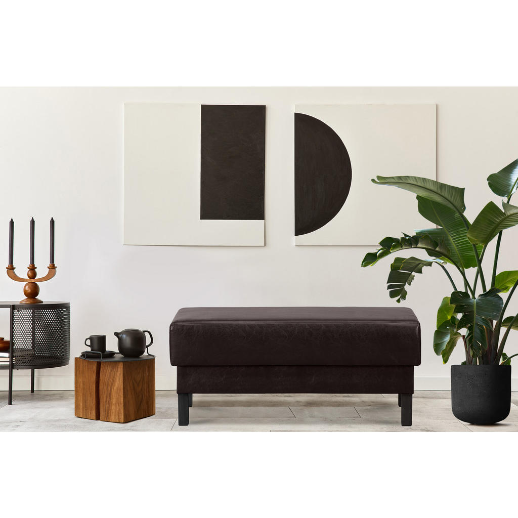 Thumbnail - Konsimo® Sitzhocker, Dunkelbraun, Textil, 106x47x56 cm, Wohnzimmer, Hocker, Sitzhocker