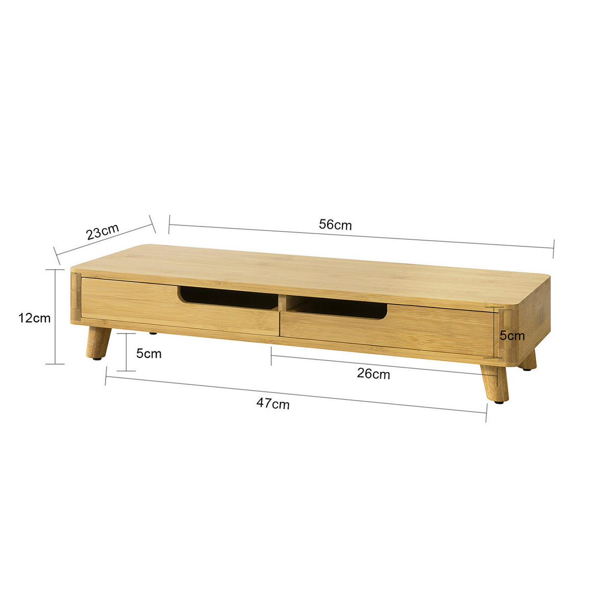 MONITORSTÄNDER Natur - Naturfarben, Holz (23/56/12cm) - SoBuy