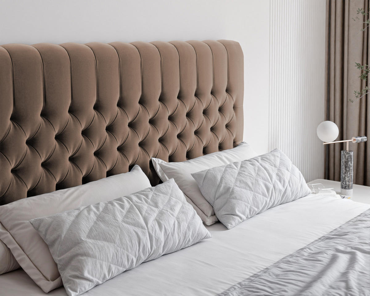 BOXBETT 120x200 cm mit Topper - Braun, Holzwerkstoff/Textil (120/200cm) - Idohome
