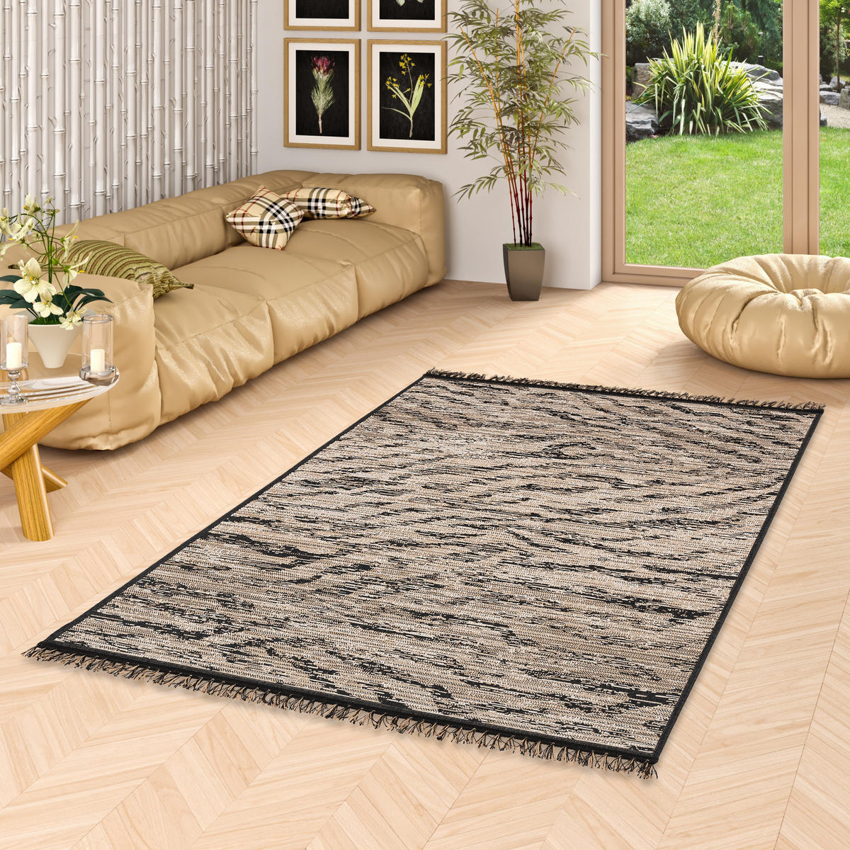 JUTE NATUR STYLE TEPPICH ORIGIN ANIMAL PRINT - Beige, Textil (80/150cm) - Pergamon