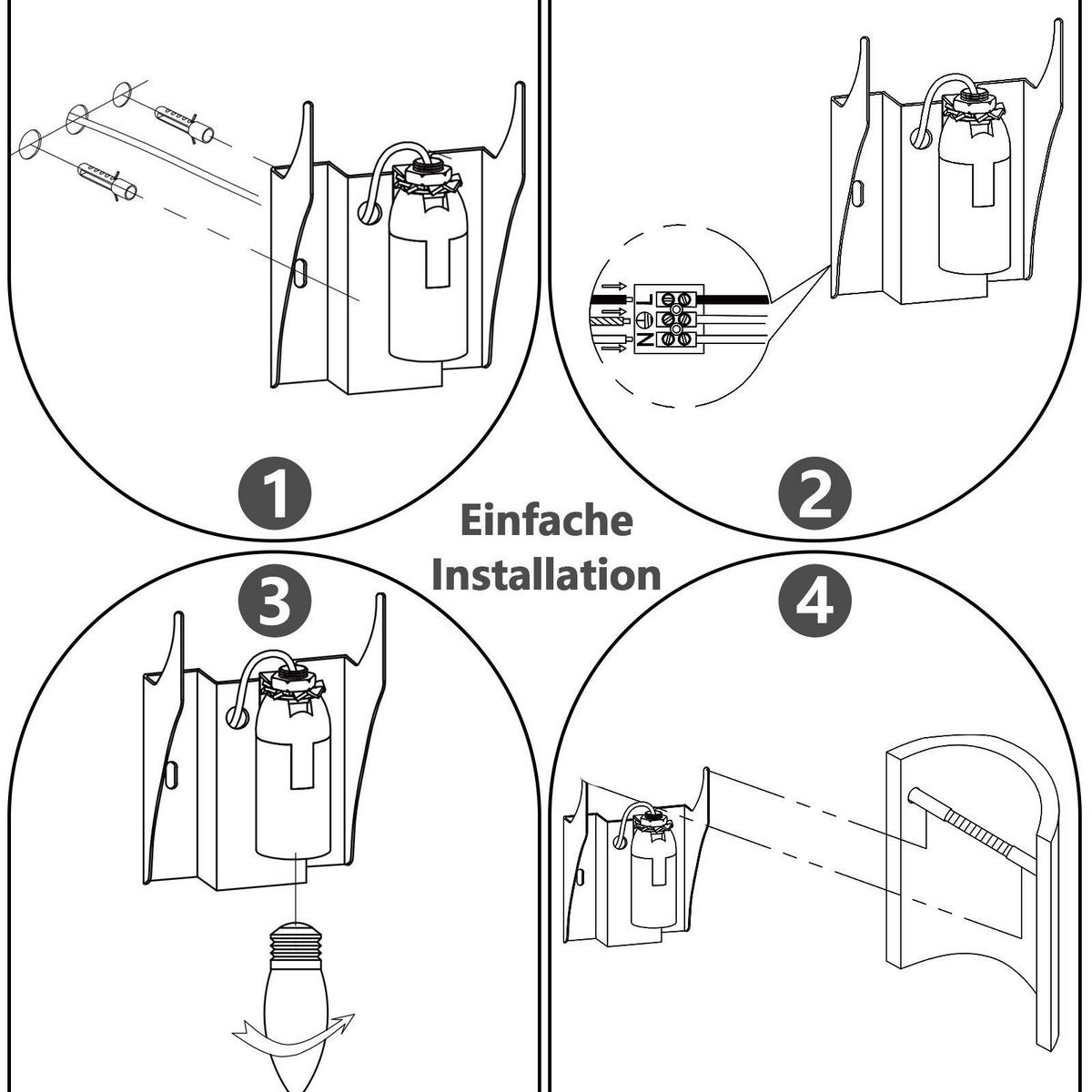NÁSTĚNNÉ svítidlo Yaney 22,8/17,7/8,5 cm - bílá, plast (17.7/8.5/22.8cm) - Nettlife