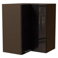 ECKHÄNGESCHRANK Essen W12/60 Schwarz Hochglanz / Lava Matt 60 / 60 / 72cm - Schwarz Hochglanz/Dunkelgrau, Holz/Holzwerkstoff (60/72/60cm) - Feldmann-Wohnen