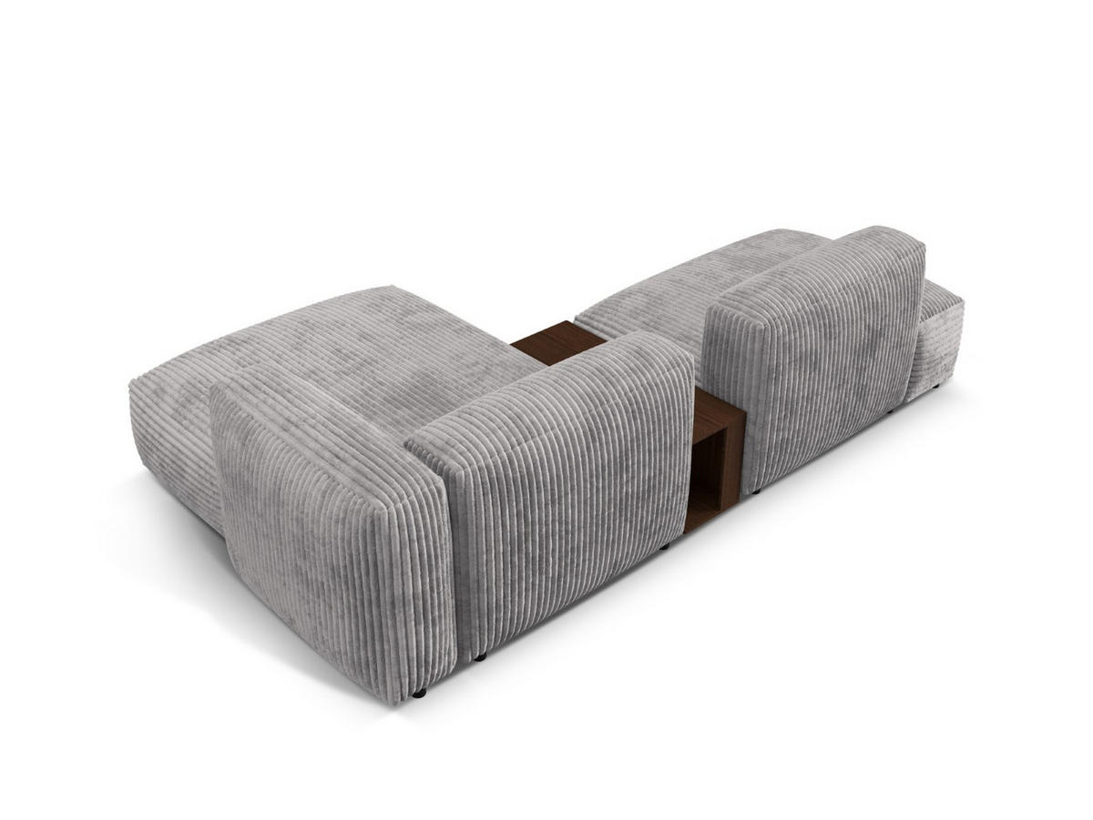 ECKSOFA modular rechts Martina aus Cord hellgrau 2 Sitzplätze - Hellgrau, Textil (176/285cm) - Micadoni