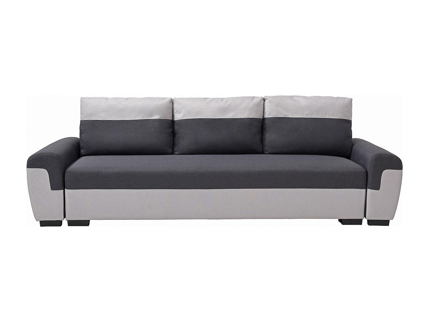 SCHLAFSOFA - 3 Personen - Stoff - Anthrazitgrau - - Anthrazit, Textil (260/88/90cm) - Vente-Unique