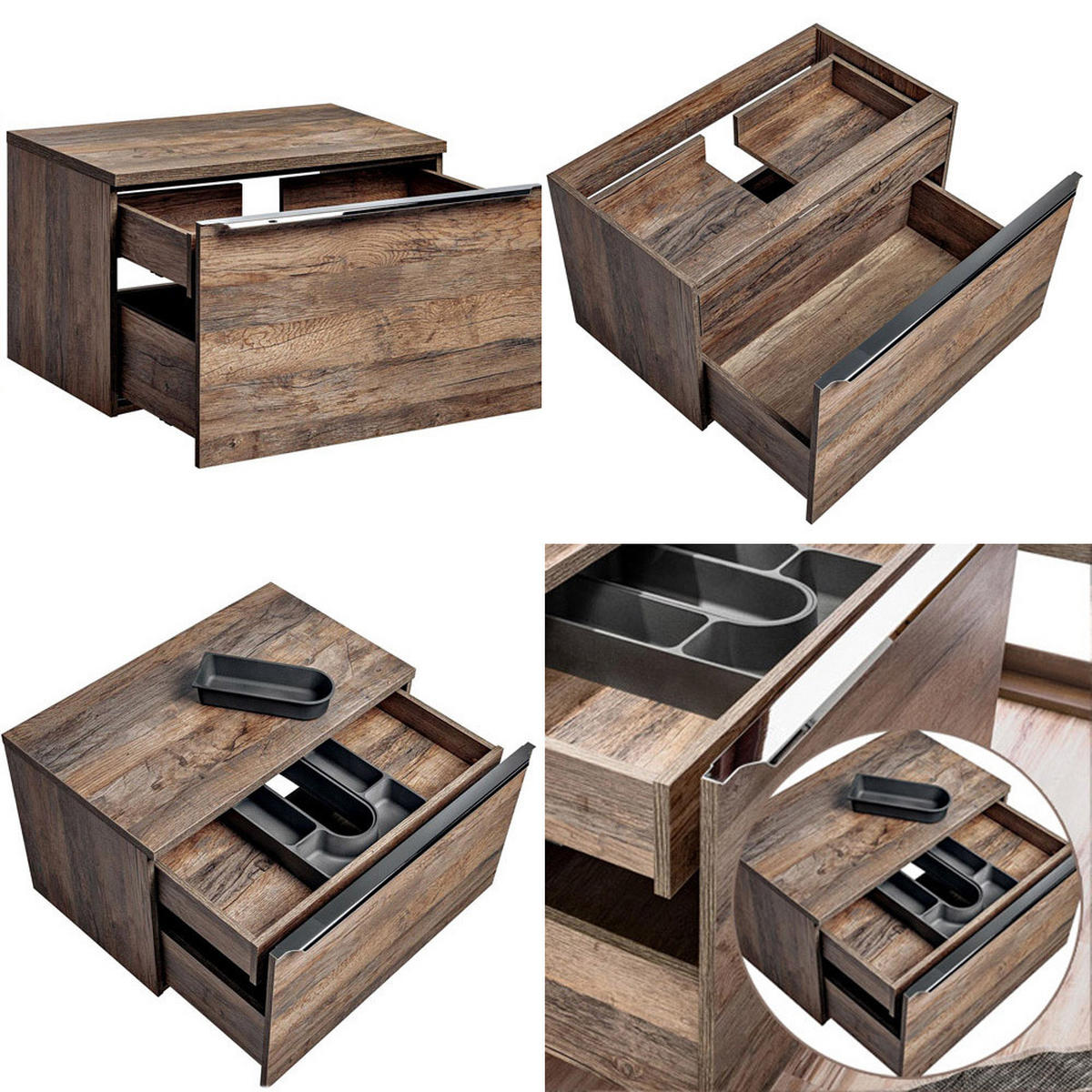 BADMÖBEL-SET 9-TLG. Puebla-56 - Braun, Holzwerkstoff (160/200/46cm) - Lomado