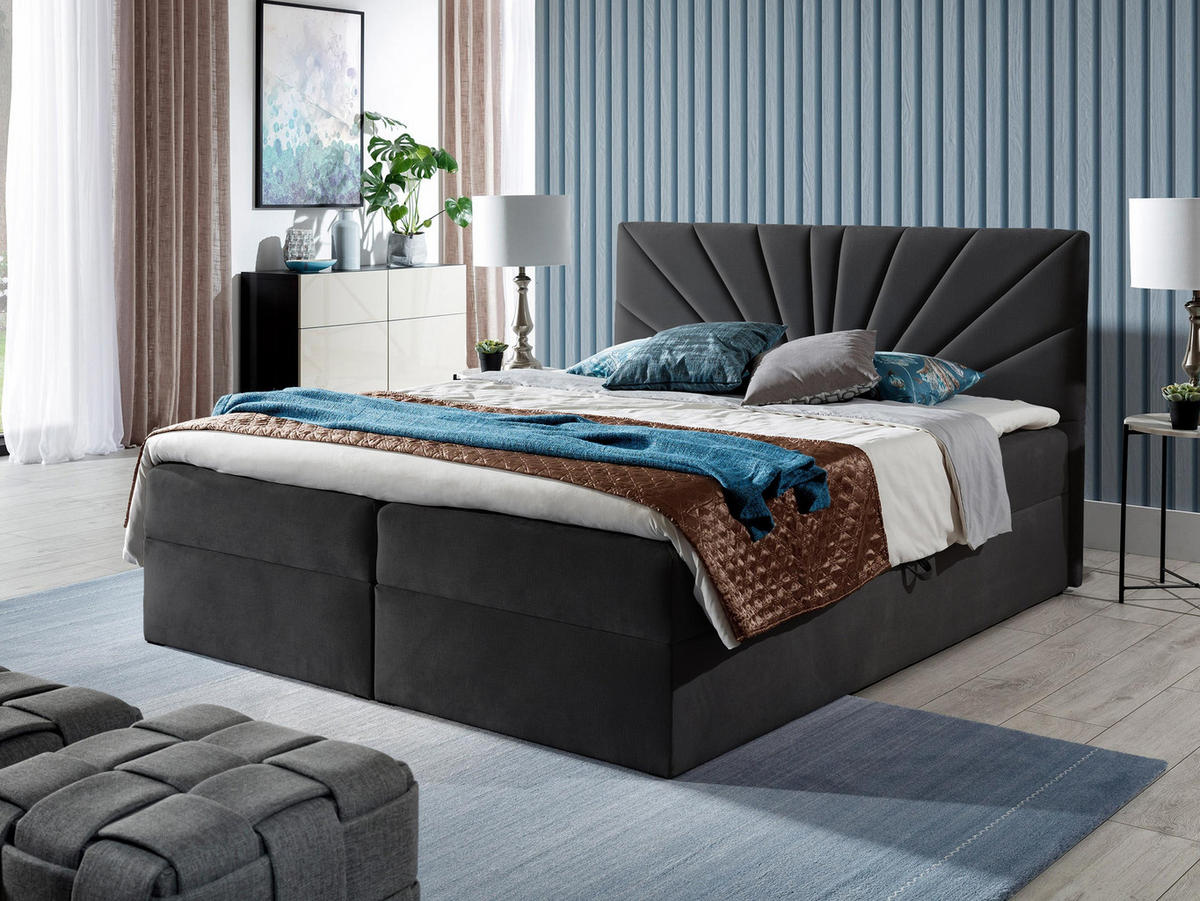 BOXBETT Top 4 - Dunkelgrau, Holz (160/200cm) - MIRJAN24