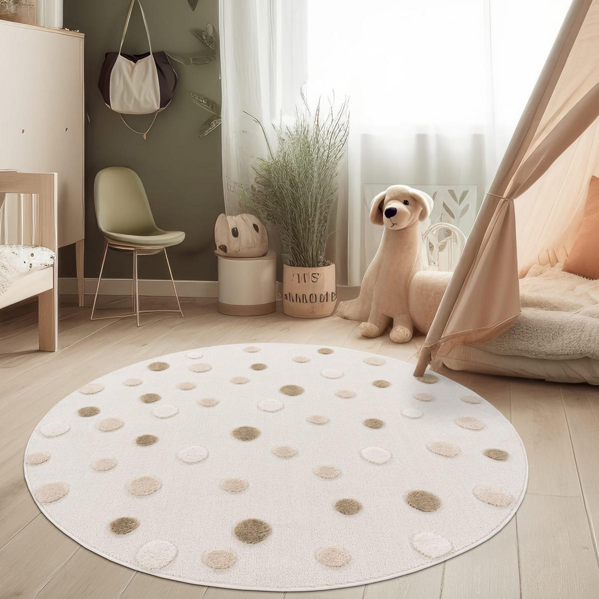KINDERTEPPICH 120/120 cm Togo 378 - Creme, Kunststoff (120/120cm) - Paco Home
