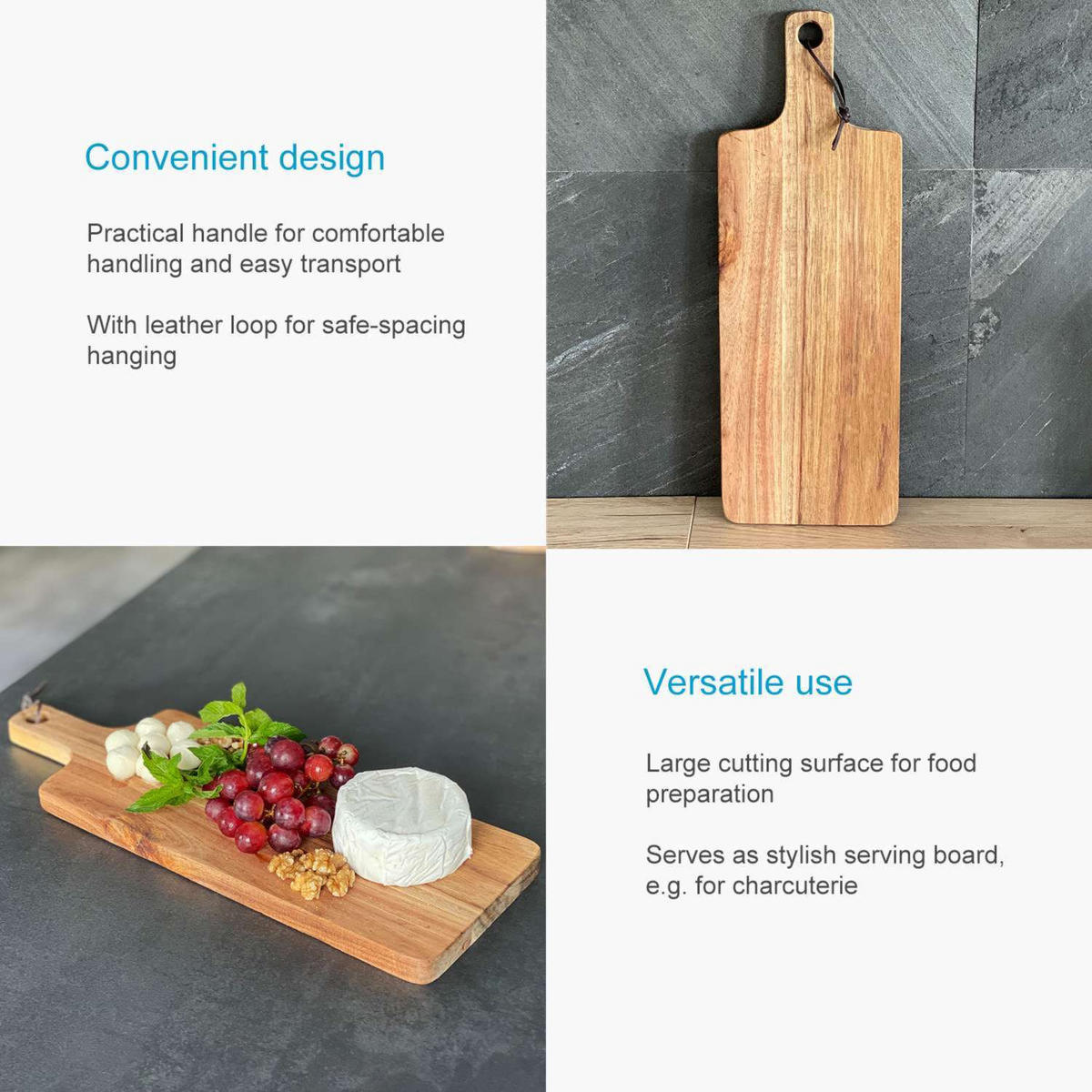 SCHNEIDEBRETT aus Holz - Braun, Holz (15/43cm) - Intirilife