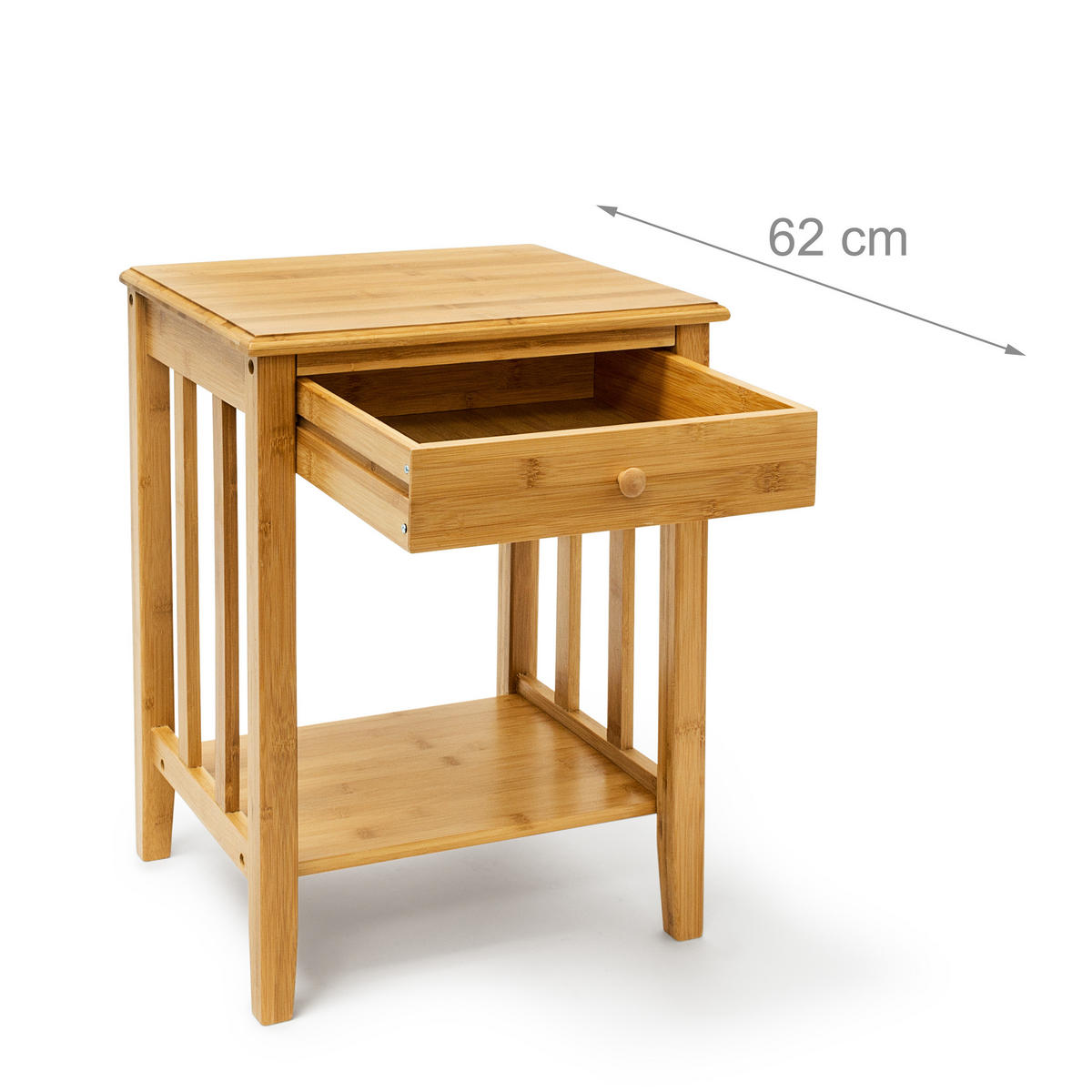 BEISTELLTISCH - Hellbraun, Holz (35/40/52cm) - Relaxdays