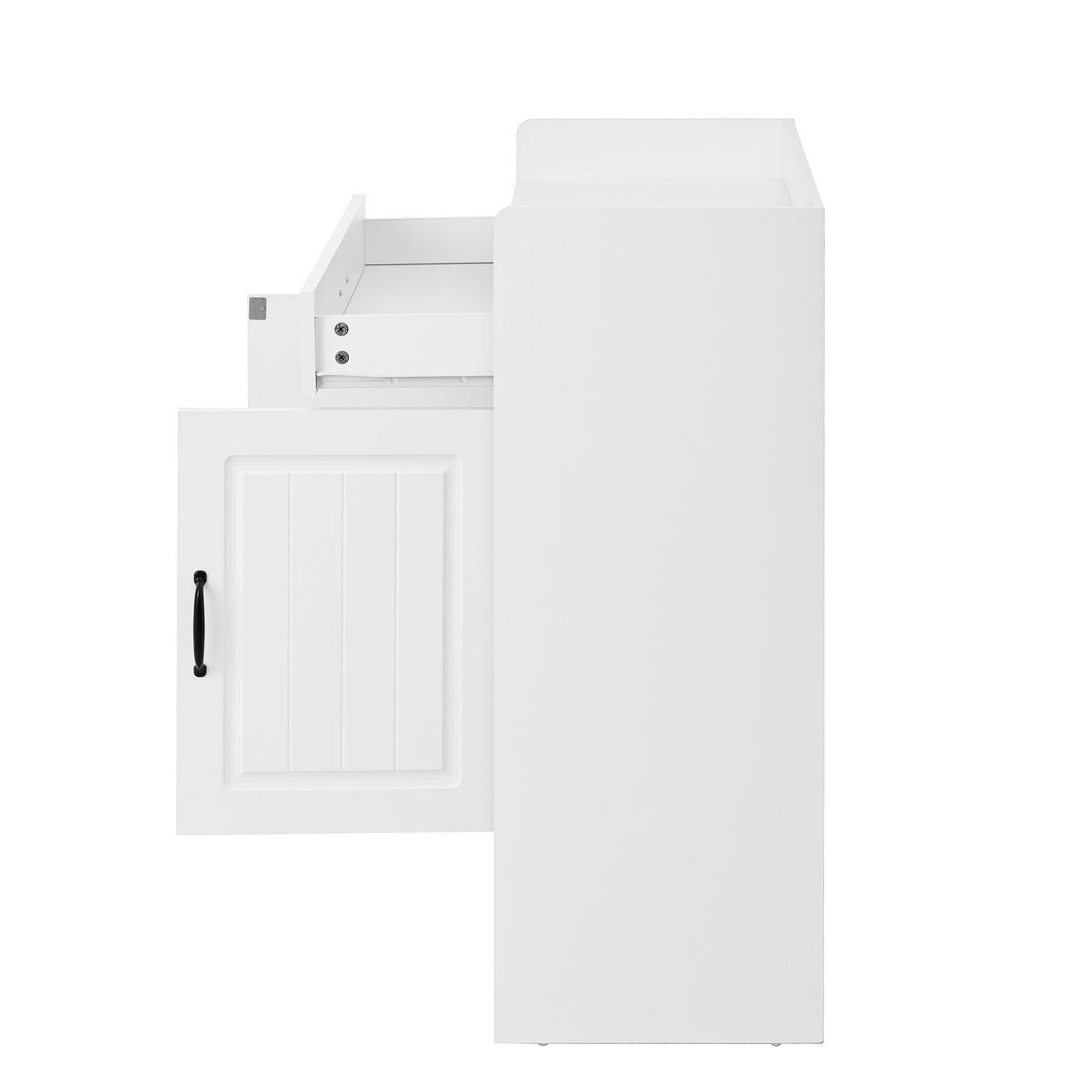SCHUHSCHRANK aus Spanplatte 75x36x95.5cm in Weiß - Weiß, Holzwerkstoff (75/95.5/36cm) - Modfu