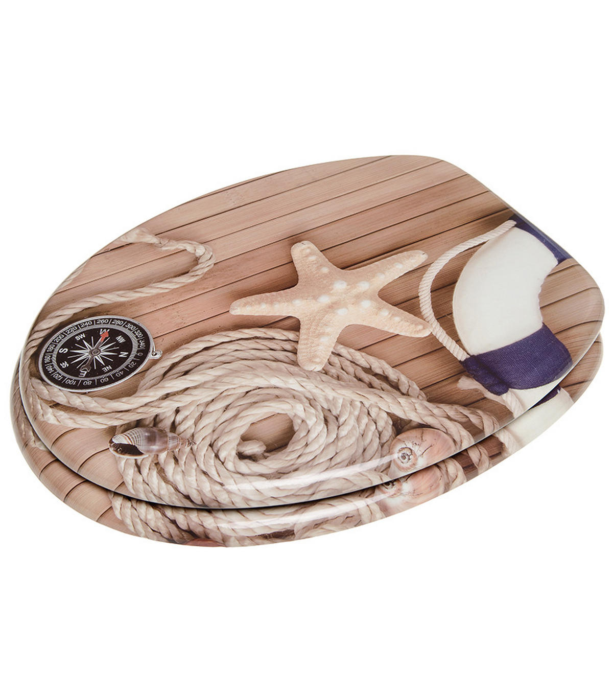 WC-SITZ Maritime - Braun, Holzwerkstoff (38/6/47cm) - Sanilo