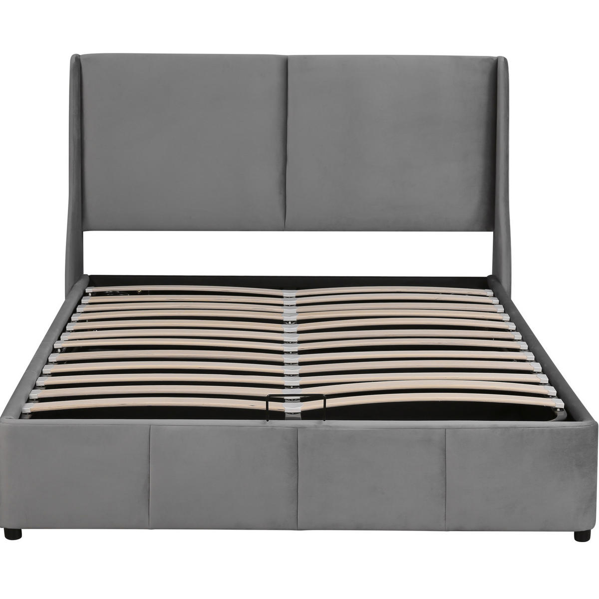 POLSTERBETT 140/190 cm Grau mit hydraulischem Stauraum - Grau, Textil (140/200cm) - OKWISH