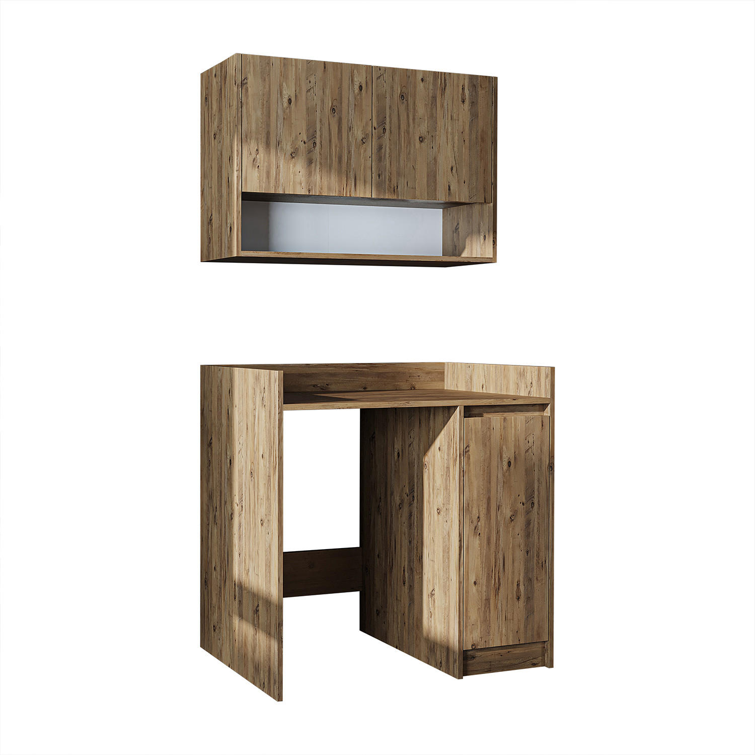 WASCHMASCHINENSCHRANK DERIN-II 100cm Breit, 189cm Hoch - Eichefarben, Holzwerkstoff (100/189/60cm)