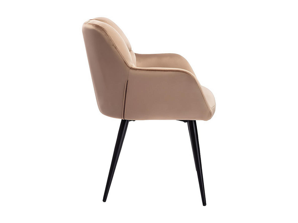 STUHL 2er-Set - Samt & Metall - Beige - PEGA - Beige, Textil (58.5/78/62cm) - Pascal Morabito