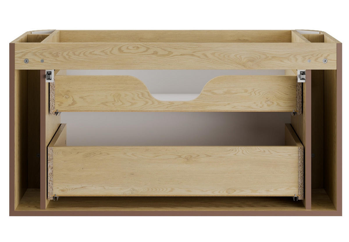 WASCHBECKENUNTERSCHRANK Cremona 2 Schublade Eiche - 100 x 46 x 54 cm - Eichefarben, Holz (100/54/46cm) - Badplaats