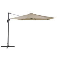 AMPELSCHIRM sandbeige/dunkelgrau 300 cm Savona - Dunkelgrau/Beige, Textil (300/300cm) - Beliani