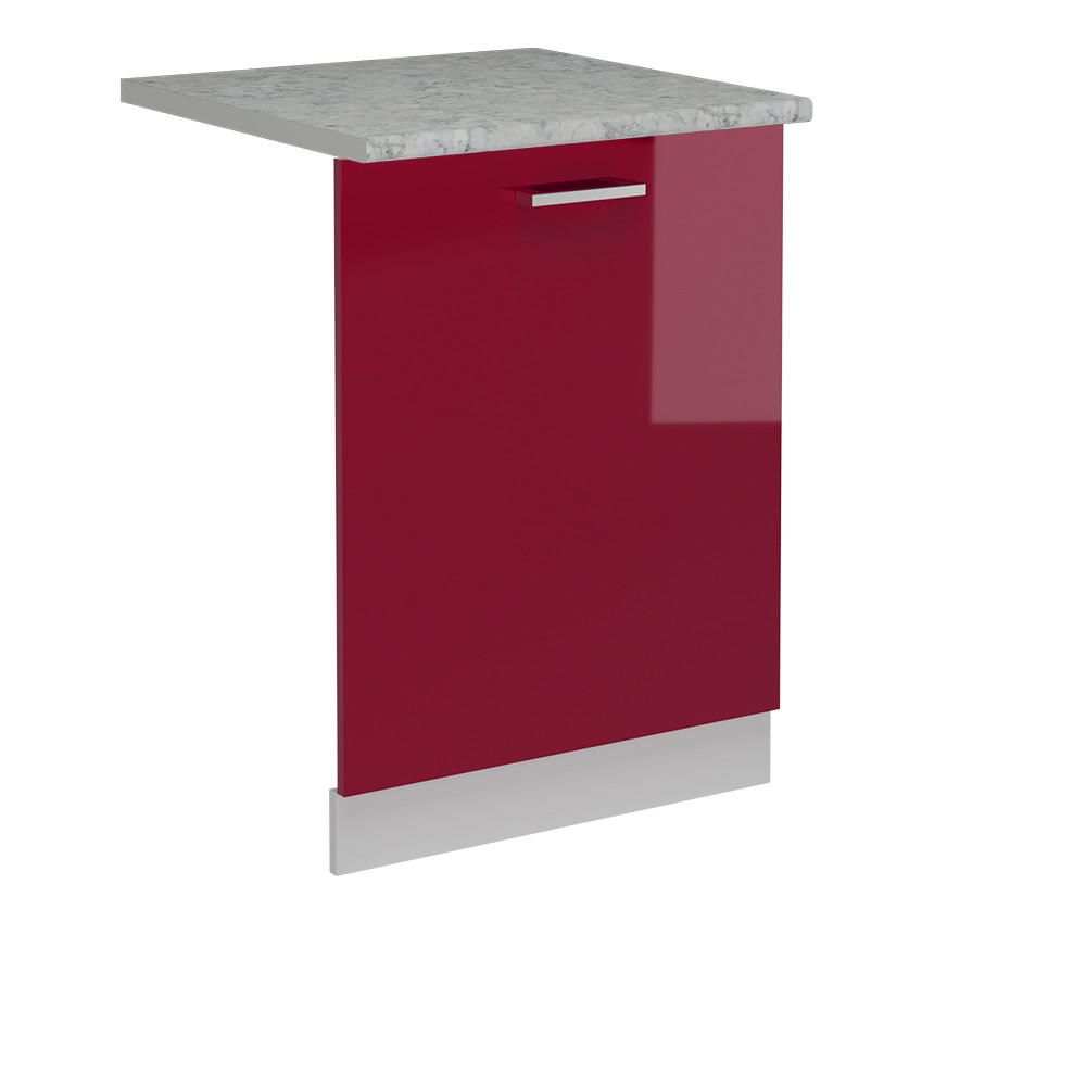 Vicco ČELNÍ PANEL MYČKY R-Line Červená vysoký lesk 60 cm s pracovní deskou