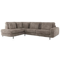 ROHOVÁ SEDAČKA CALENO L - Světle hnědá Manšestr - Pravá Strana - černá/světle hnědá, kov/textil (317/225cm) - MKS