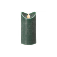 LED-KERZE Ø7,5x15 cm, Dunkelgrün - Dunkelgrün, Naturmaterialien (7.5/7.5/15cm) - dasmöbelwerk