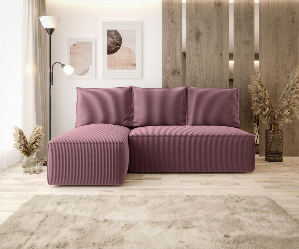 ECKSOFA mit Schlaffunktion SAVIO MINI Poso 130 Links - Flieder, Textil (200/140cm) - Bedante