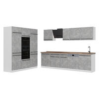 KUHINJA R-Line, Beton/Bela, 180 cm pracovní deska Zlatý mocný dub - siva/bela, leseni material (180/206.8/60cm) - Vicco