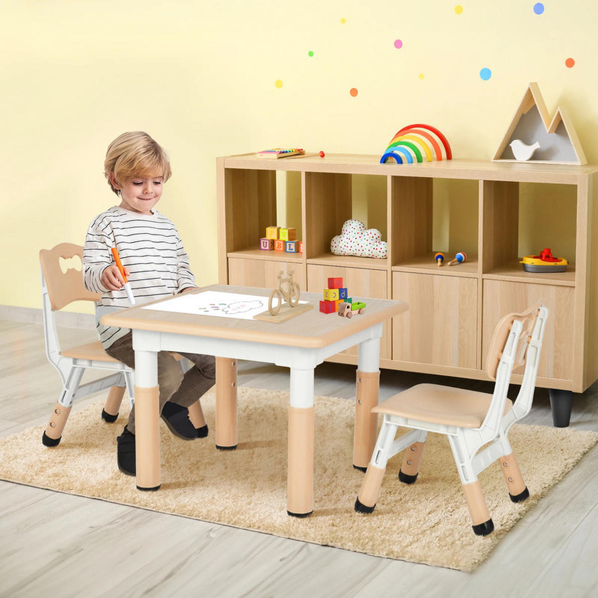 KINDERSITZGRUPPE Beige Höhenverstellbar - Beige, Kunststoff (60/48/60cm) - Bextsrack