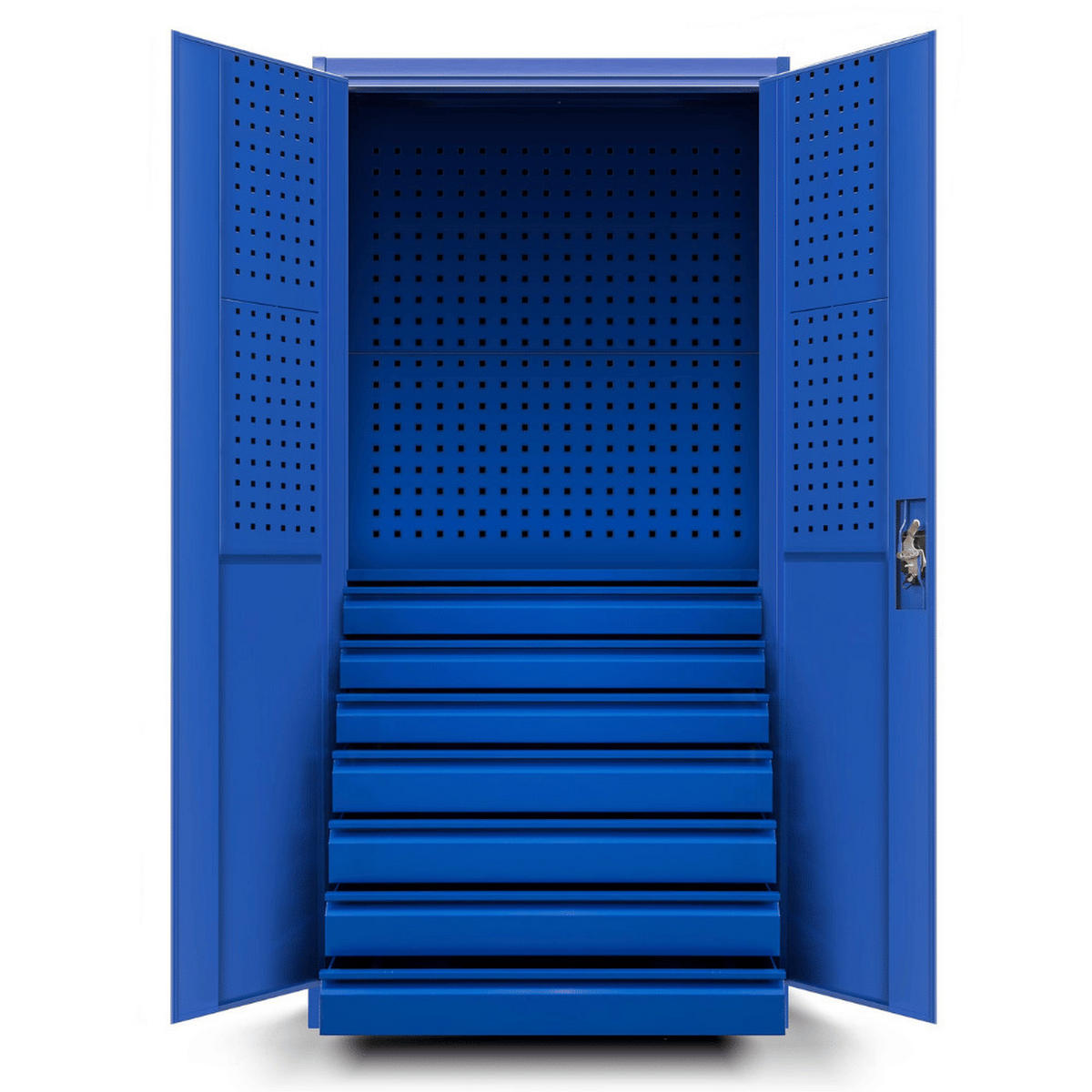 WERKZEUGSCHRANK mit Schubladen TOM 185x92x50cm Blau - Blau, Metall (92/185/50cm) - DELUKE