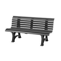 GARTENBANK Jamaika 3 Sitzer Graphitgrau 80 x 150 x 64 cm Witterungskunststoff & UV Beständiger Kunststoff - Graphitfarben, Kunststoff (150/80/64cm) - PROREGAL