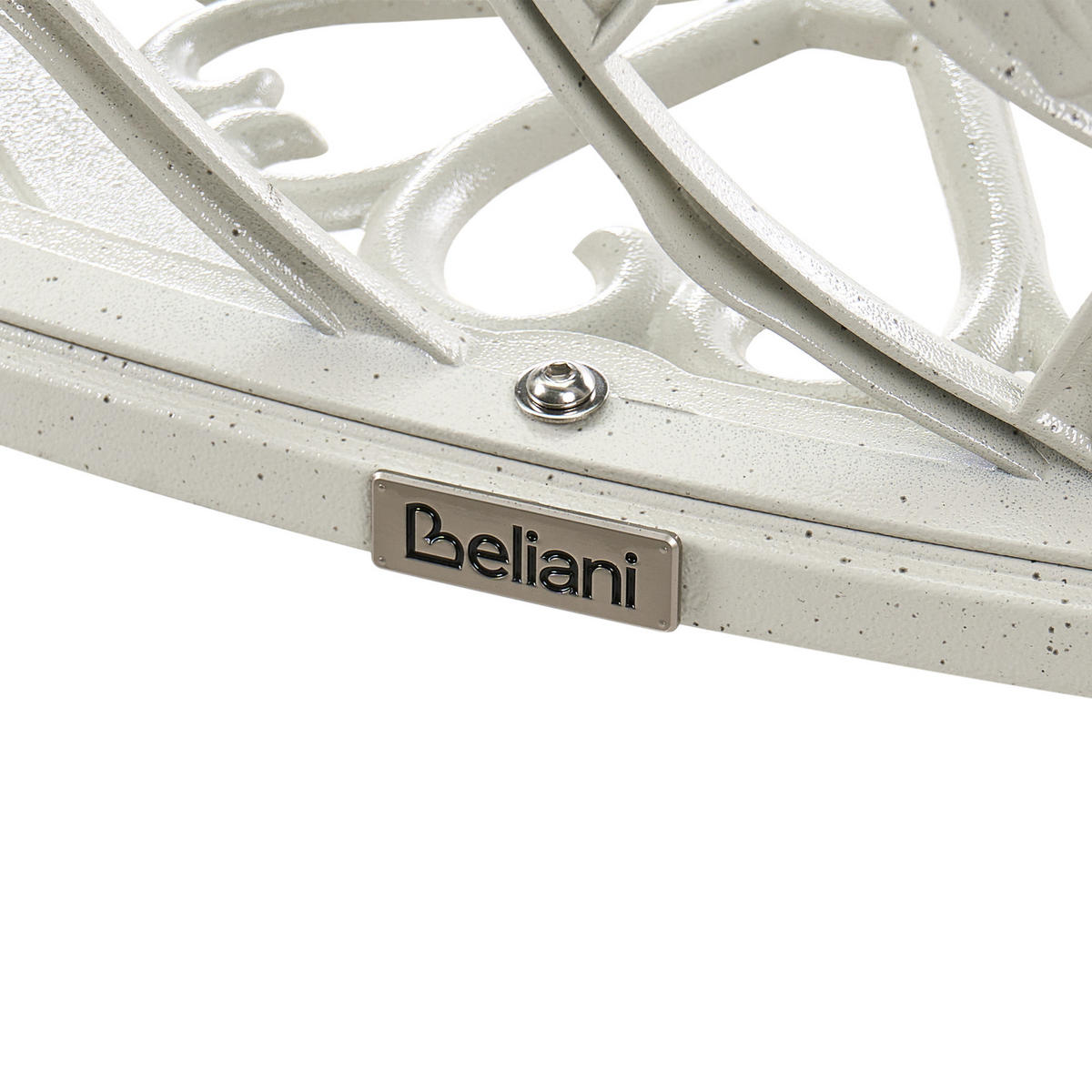 GARTENBANK Weiß Piura - Weiß, Metall (88/80/49cm) - Beliani