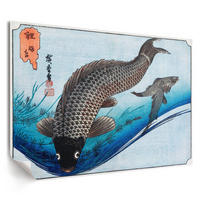 POSTER - 84x59 cm (A1) - Utagawa Hiroshige - Karpfen und Karauschen - Blau, Textil (84/59.4/0.1cm) - TULUP