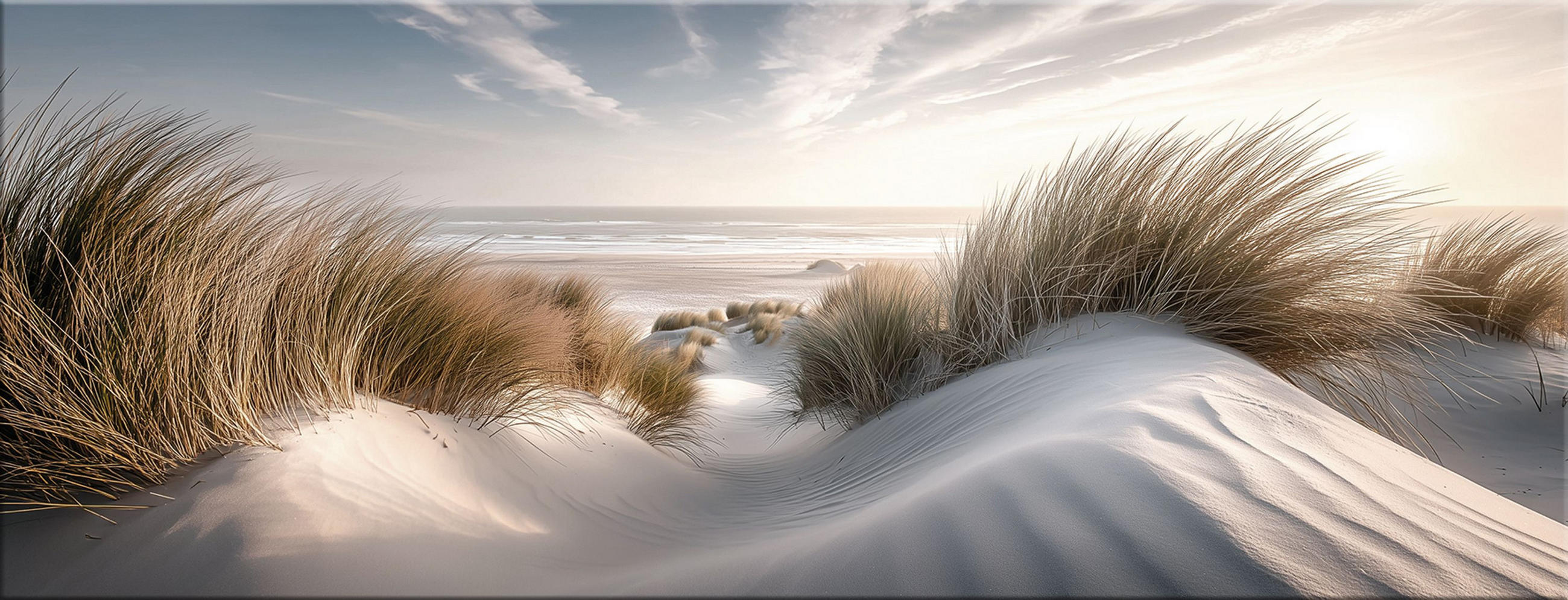 GLASBILD 80x30 cm Strand und Meer - Beige, Glas (80/30cm) - artissimo