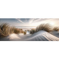 GLASBILD 80x30 cm Strand und Meer - Beige, Glas (80/30cm) - artissimo