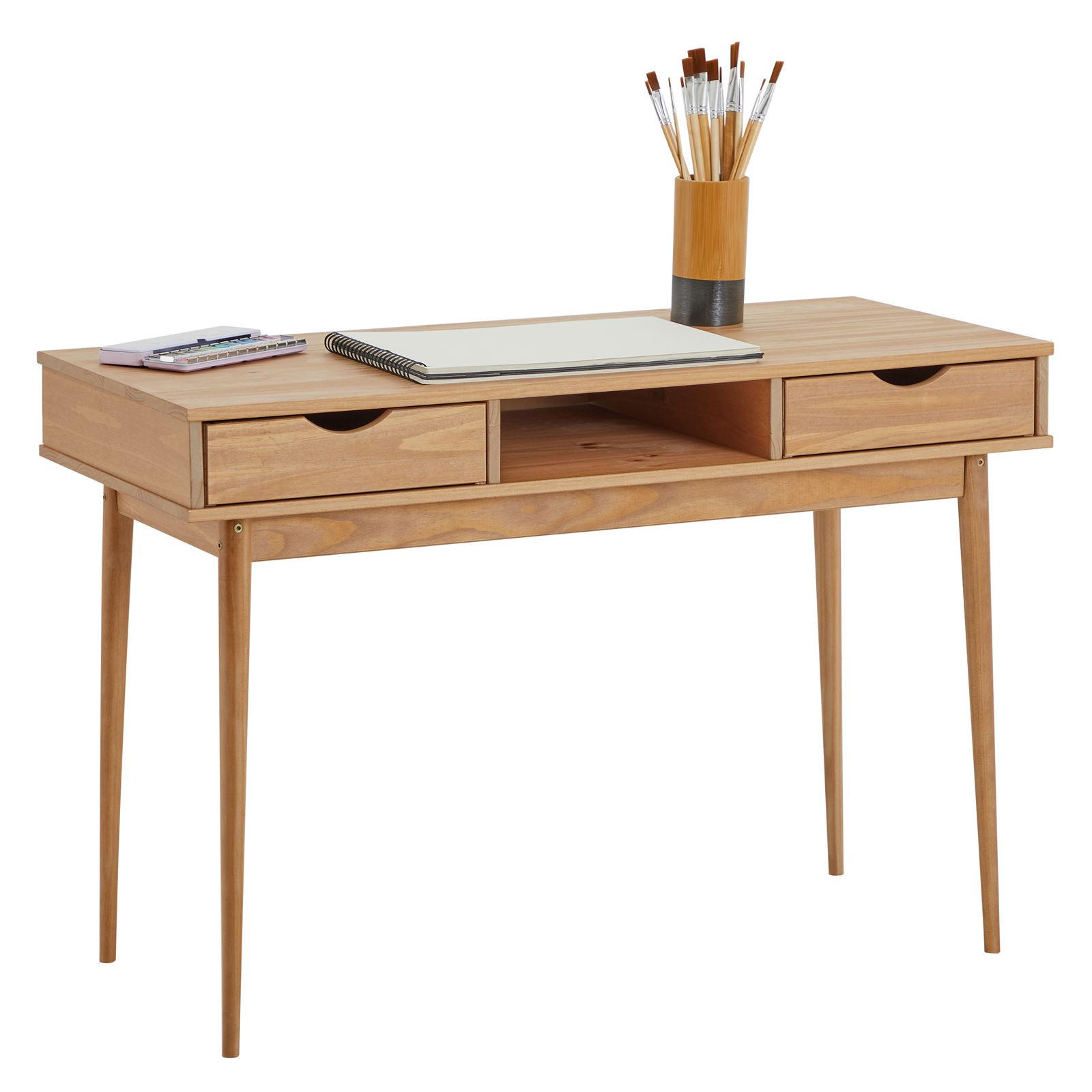 SCHREIBTISCH STEFANO - Braun, Holz (50/110/75cm) - IDIMEX