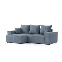 ROHOVÁ SEDAČKA SENSO, textil, Modrošedá - černá/šedohnědá, dřevo/kompozitní dřevo (255/148cm) - AltaBeds