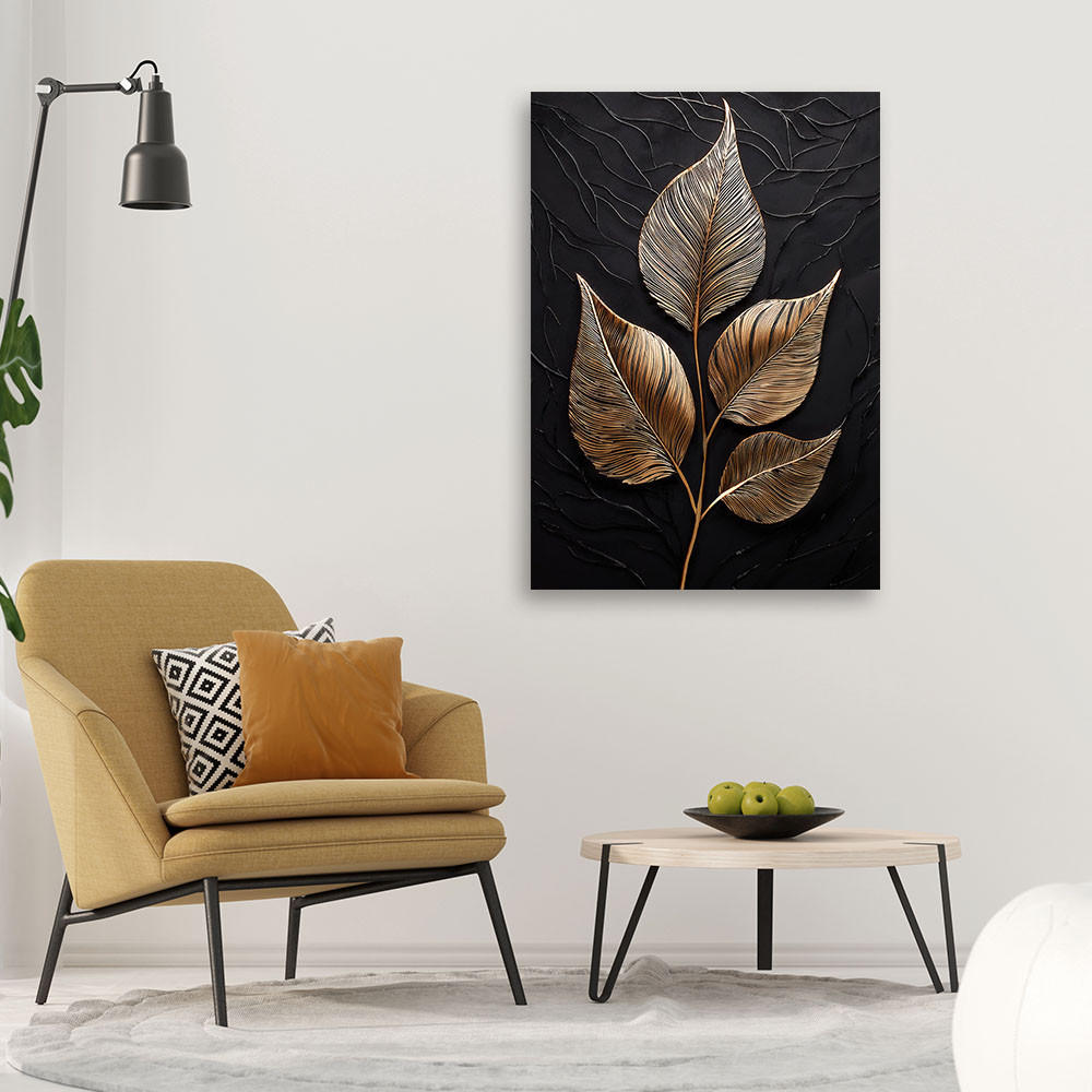 LEINWANDBILD Hinterlässt Glamour-Minimalismus 40x60cm - Grau, Textil (40/60cm) - Feeby