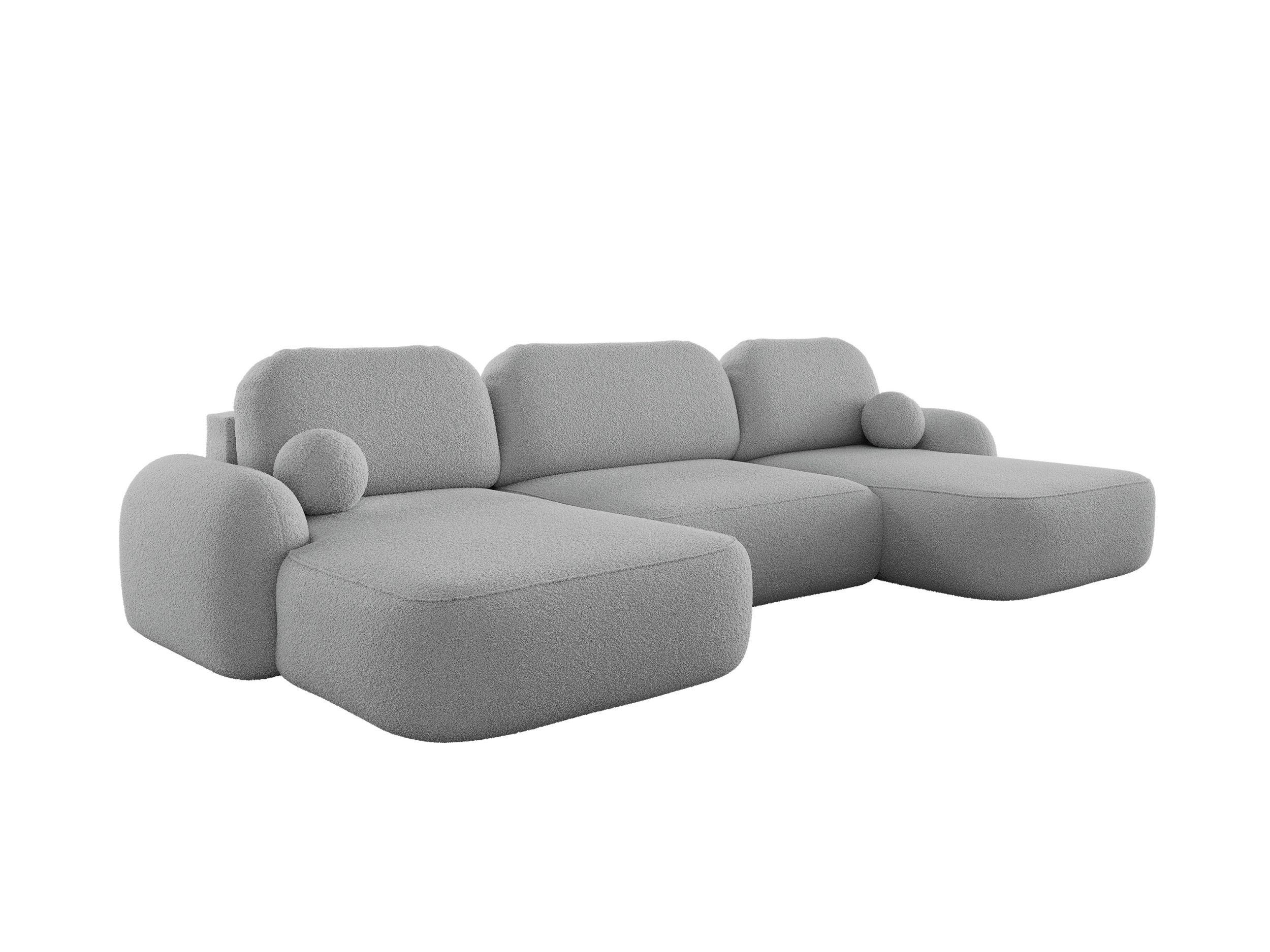WOHNLANDSCHAFT MOLLY U TERRA FROTTE 05 mit Schlaffunktion - Grau, Textil (366/94/175cm) - Bedante