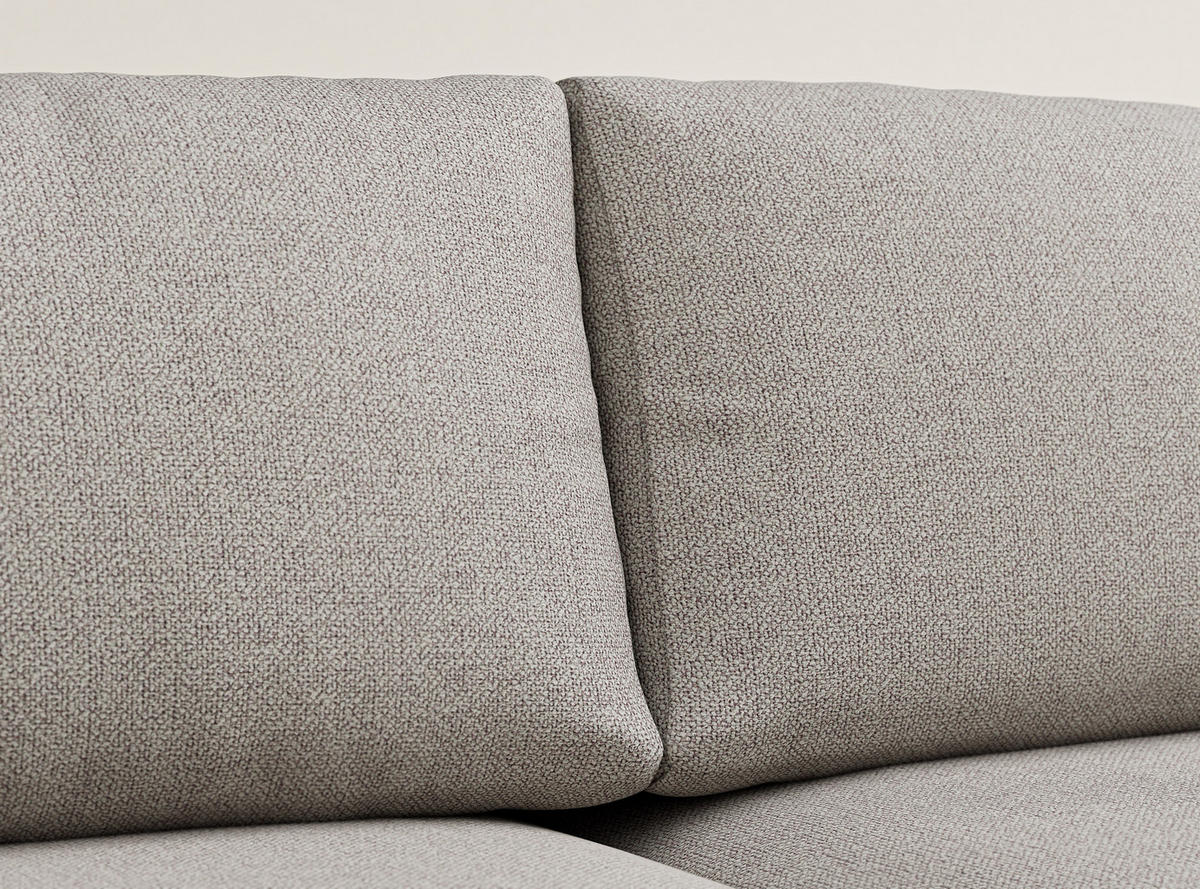 WOHNLANDSCHAFT MIT SCHLAFFUNKTION Zaya Seidengrau Webstoff - Beige/Schwarz, Holz/Holzwerkstoff (397/70/153cm) - Maison de Reve