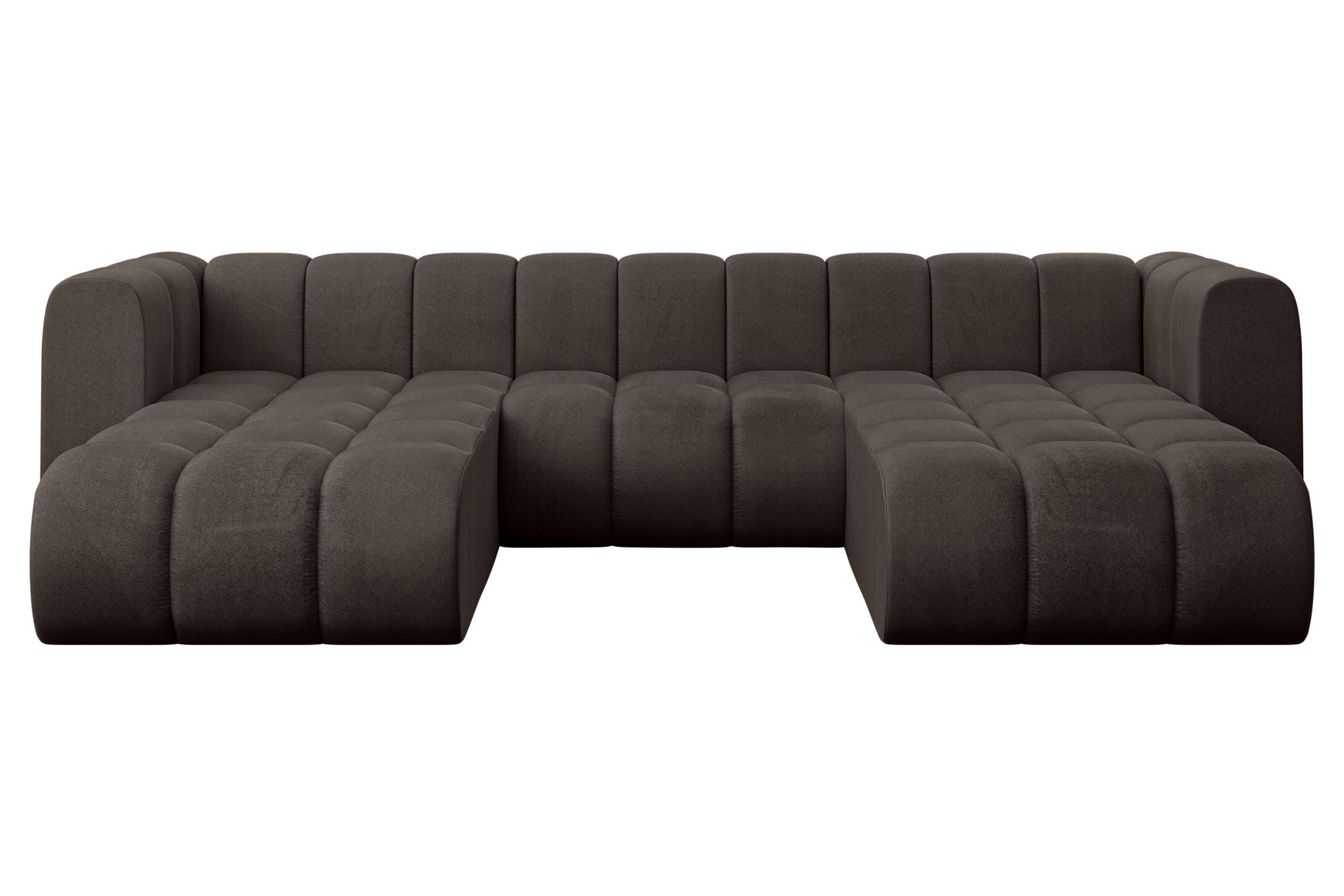 WOHNLANDSCHAFT modulares Sofa Joren-U1 - 319x177x70 cm Braun - Braun, Holzwerkstoff/Textil (319/70/177cm) - ALTDECOR