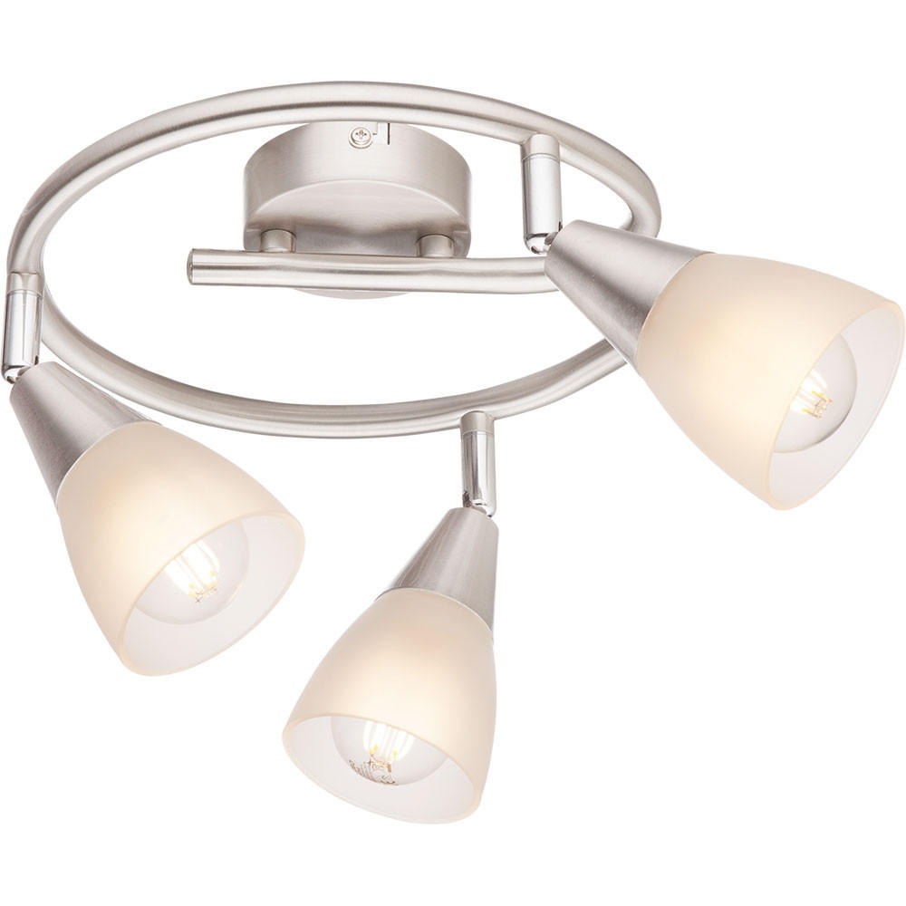 DECKENLEUCHTE Metall Silber schwenkbar - Silberfarben, Glas (29/29/19cm) - Globo Lighting