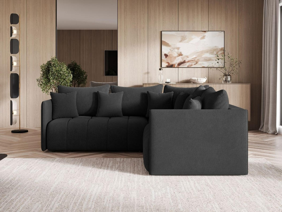 ECKSOFA Ardi Anthrazit - Anthrazit/Schwarz, Holz/Kunststoff (231/231cm) - Graingold