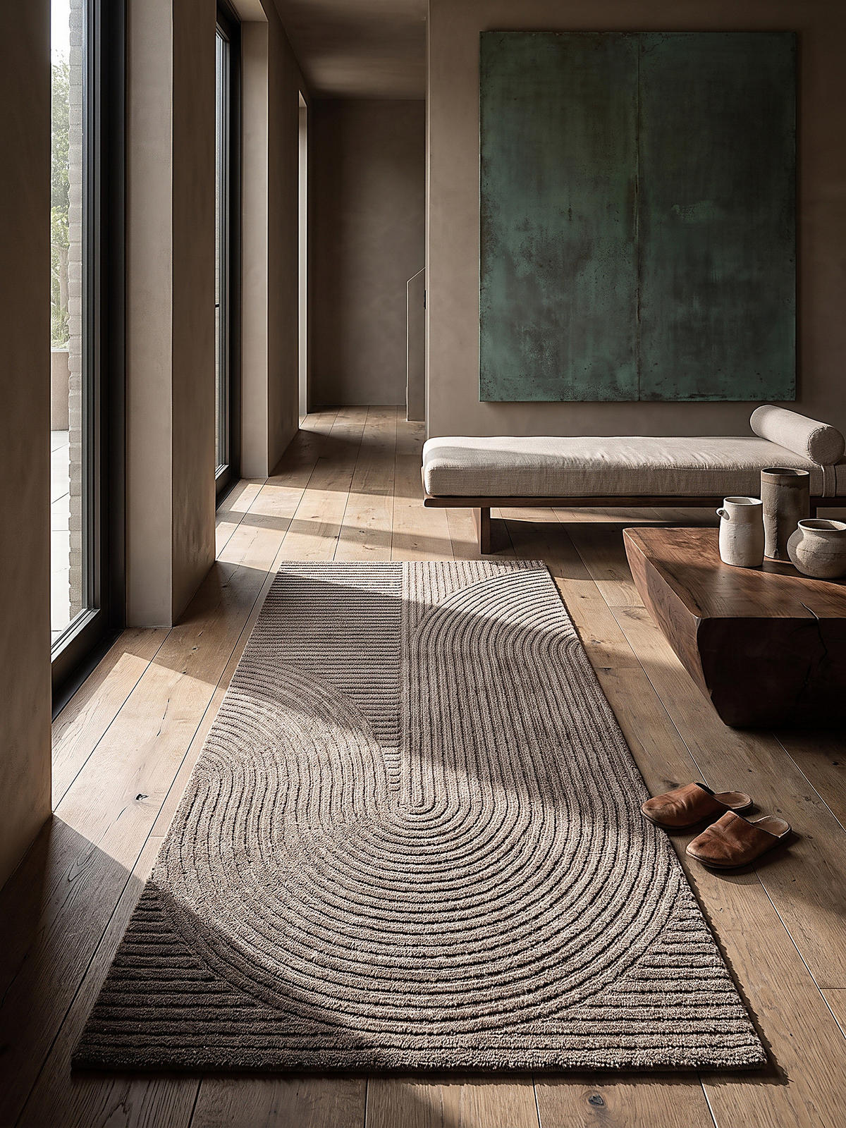 LÄUFER CETINA Geometrisch Polypropylen-Polyester Braun 80 x 300 cm - Braun, Textil (80/300cm) - KADIMA DESIGN